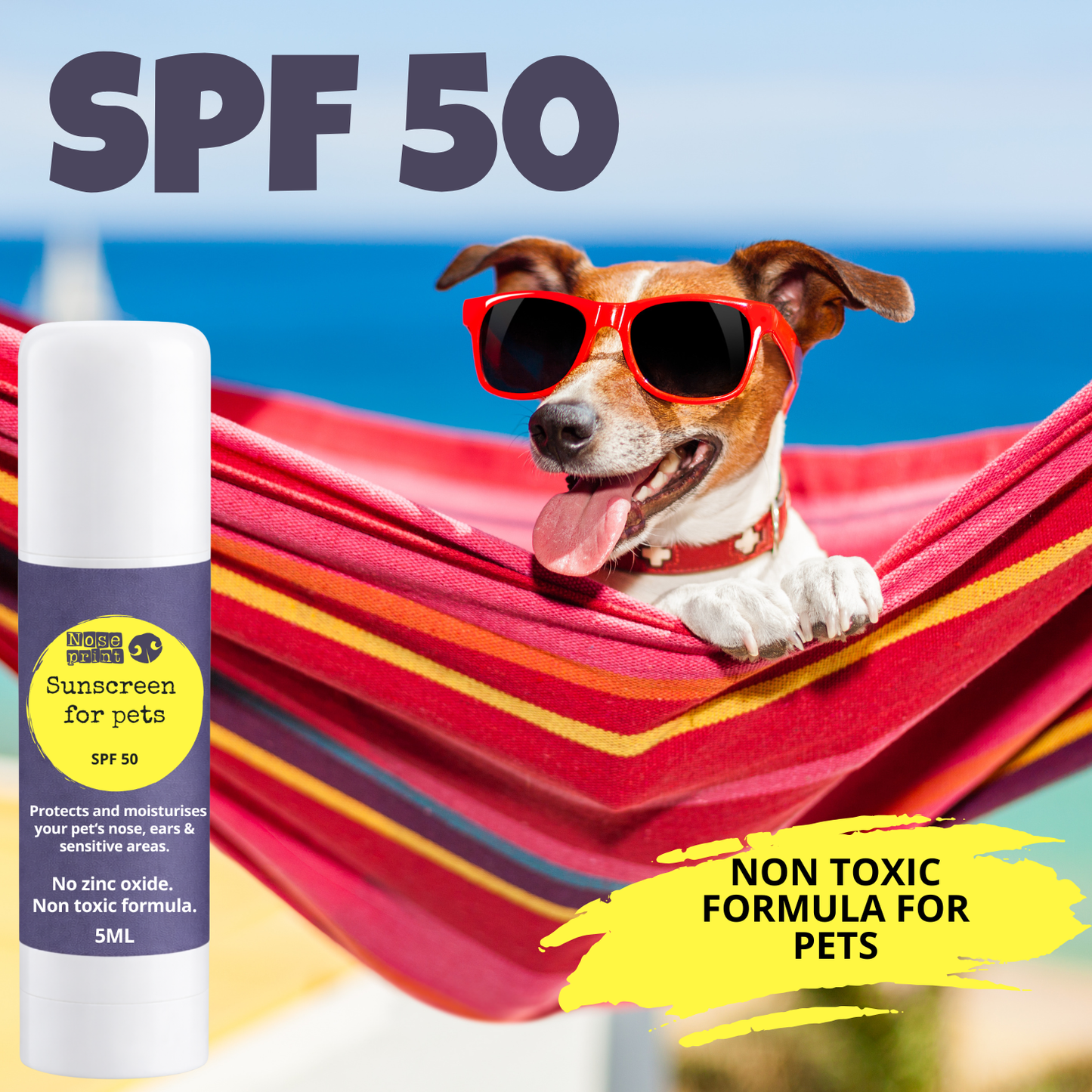 Pet sunscreen SPF 50 - 5ML travel size