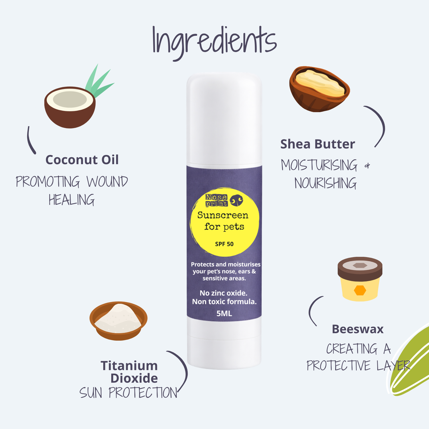 Pet sunscreen SPF 50 - 5ML travel size
