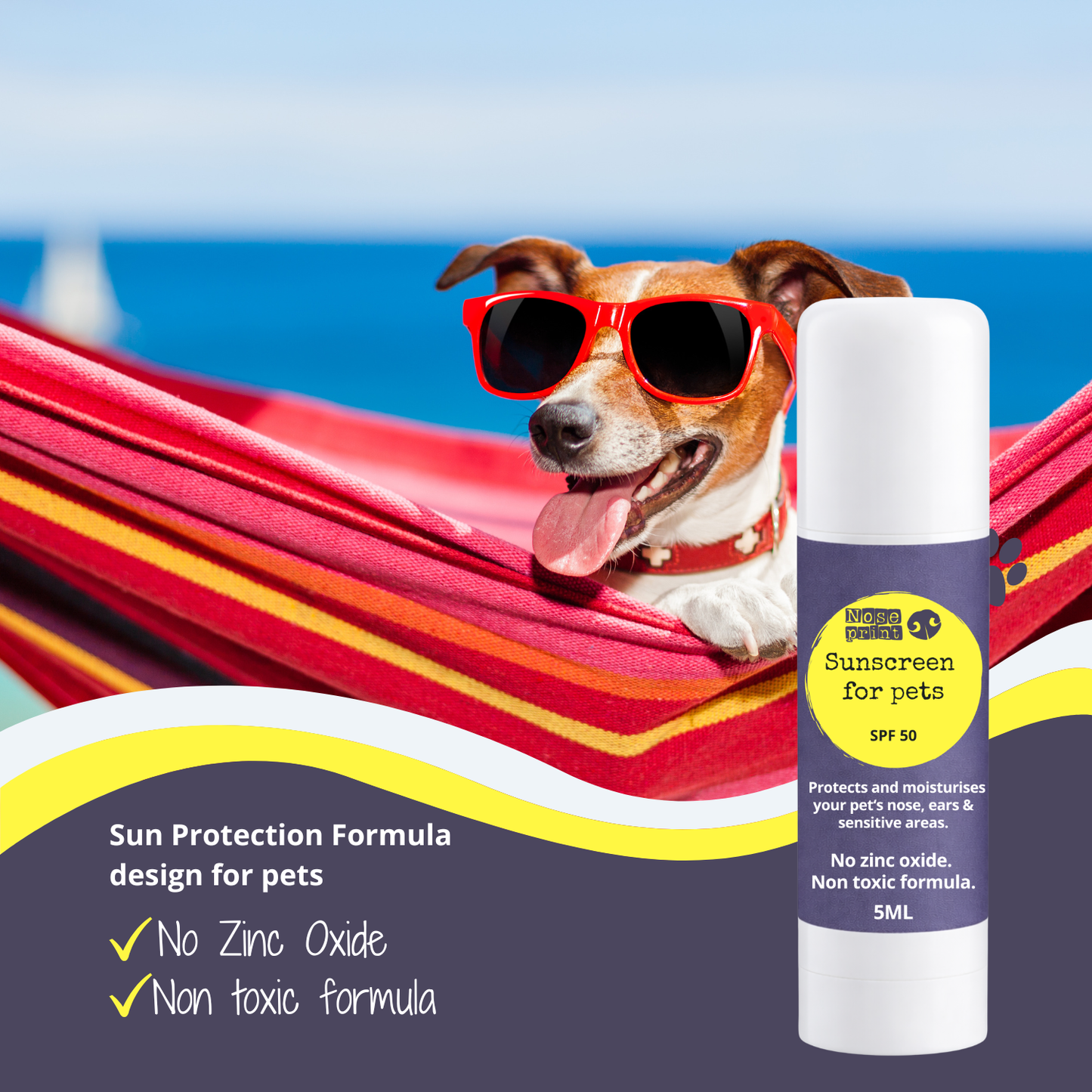 Pet sunscreen SPF 50 - 5ML travel size